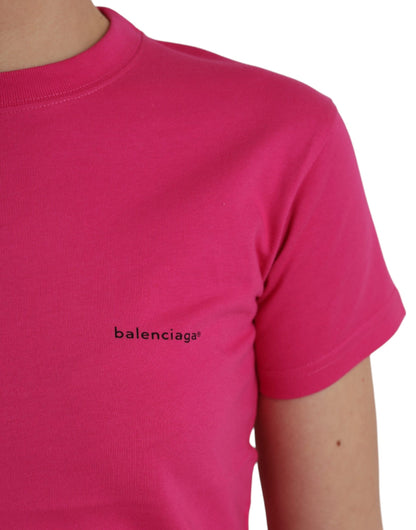 Balenciaga Rosa bomull T-shirt med rund hals med kort ärm