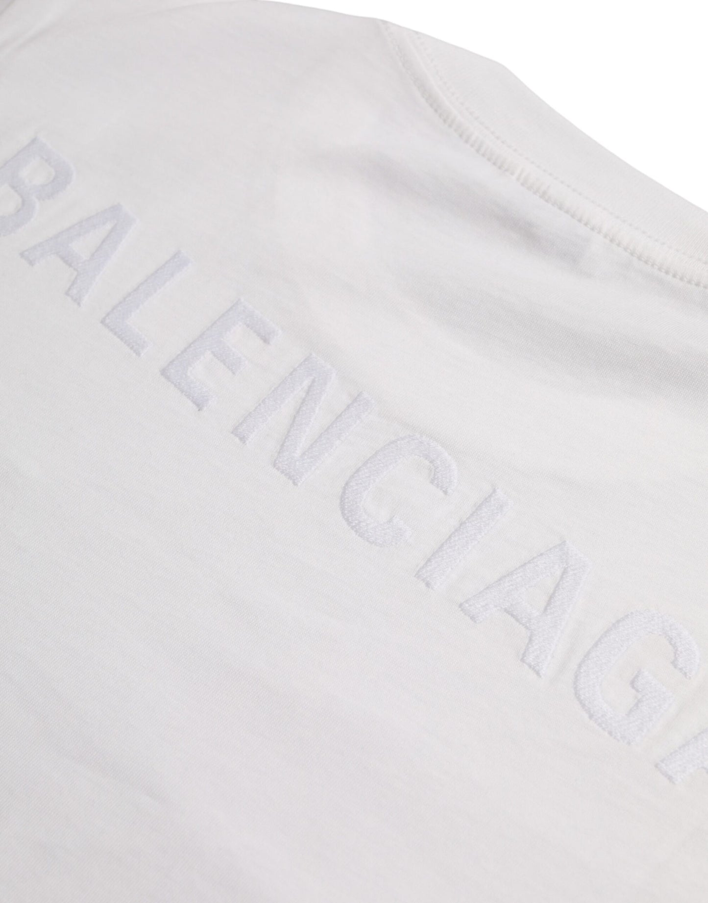 Camiseta de manga corta con cuello redondo de algodón blanco de Balenciaga