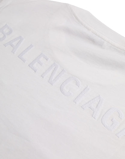 Camiseta de manga corta con cuello redondo de algodón blanco de Balenciaga