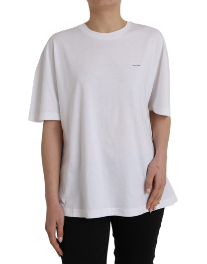 Balenciaga vit bomulls T-shirt med rund hals med kort ärm