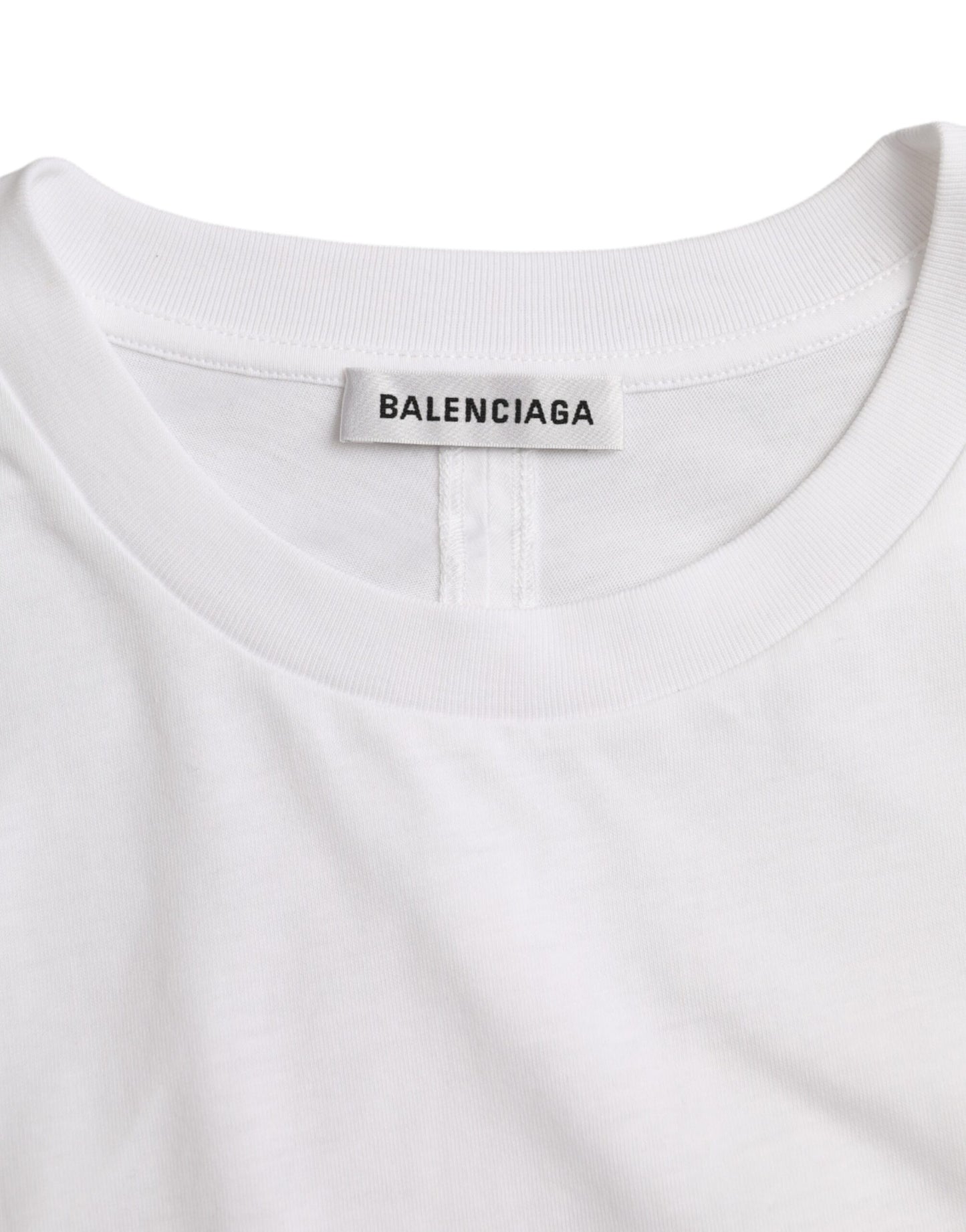 Balenciaga vit bomulls T-shirt med rund hals med kort ärm