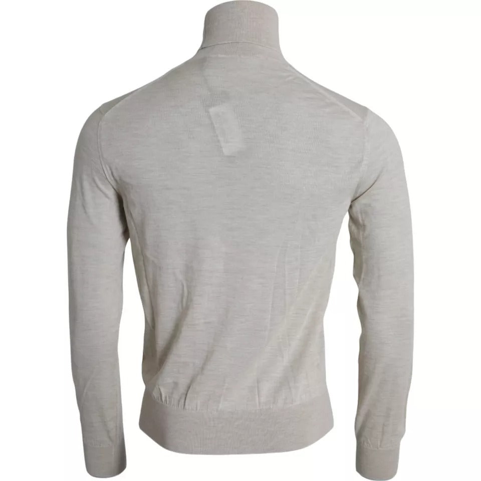 Dolce &amp; Gabbana Pullover Beige Cashmere Turtleneck-tröja