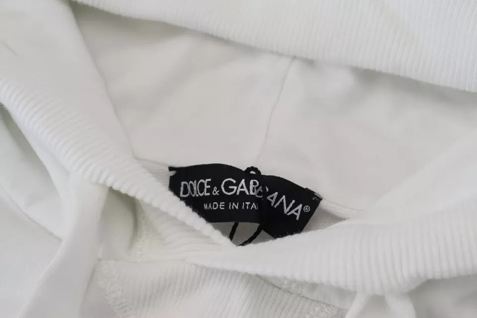 Dolce &amp; Gabbana Tröja med huva i vit bomull