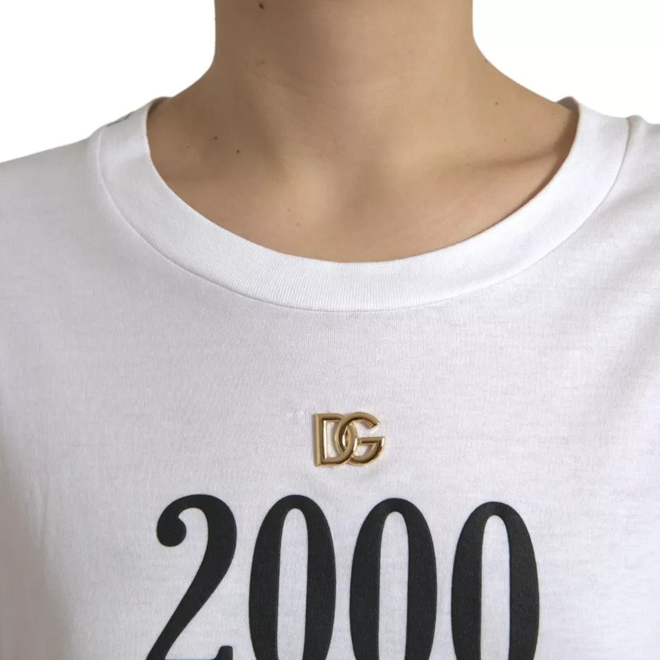 Camiseta blanca con detalle de cordones Fashion Moment 2000 de Dolce &amp; Gabbana