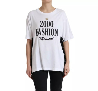 Camiseta blanca con detalle de cordones Fashion Moment 2000 de Dolce &amp; Gabbana