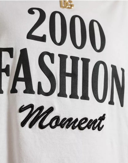 Camiseta blanca con detalle de cordones Fashion Moment 2000 de Dolce &amp; Gabbana