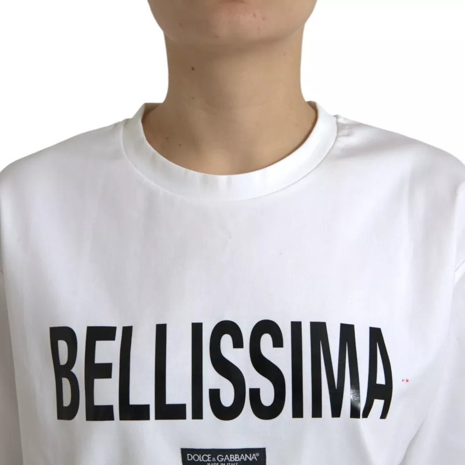 Dolce &amp; Gabbana vit Bellissima bomull T-shirt med rund hals