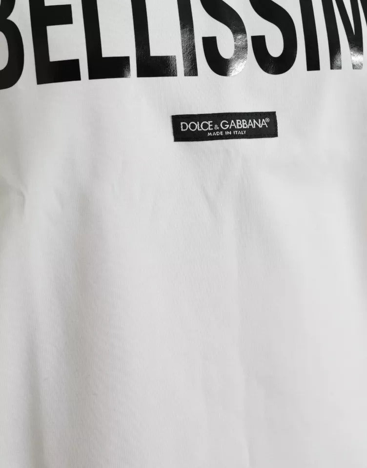 Dolce &amp; Gabbana vit Bellissima bomull T-shirt med rund hals