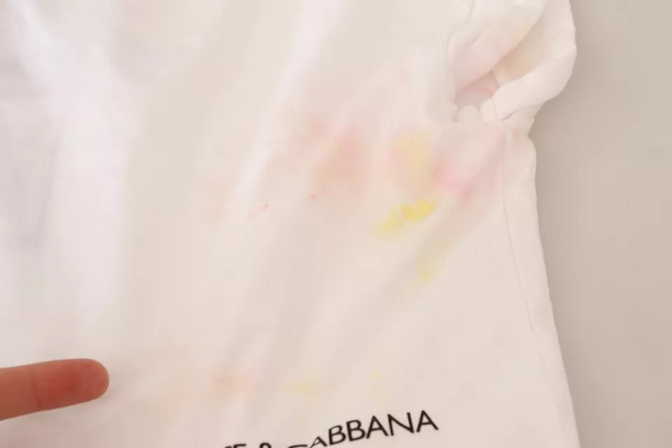 Camiseta corta de manga corta con estampado Forgot en blanco de Dolce &amp; Gabbana