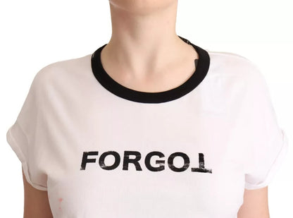 Camiseta corta de manga corta con estampado Forgot en blanco de Dolce &amp; Gabbana