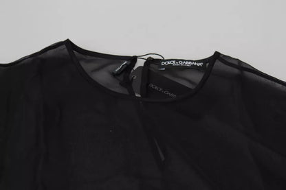 Blusa transparente de malla negra Dolce &amp; Gabbana