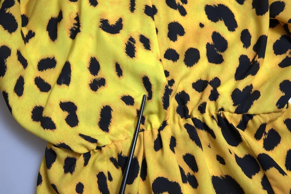 Blusa de manga larga con estampado de leopardo amarillo de Dolce &amp; Gabbana