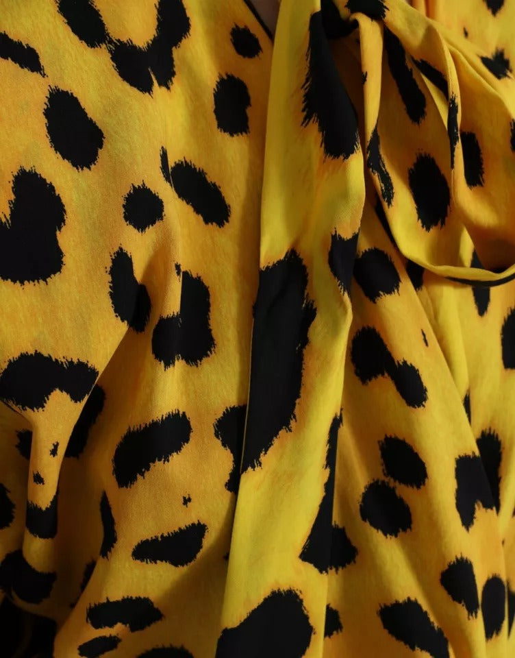 Blusa de manga larga con estampado de leopardo amarillo de Dolce &amp; Gabbana