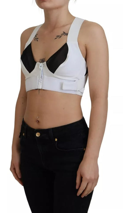 Dolce &amp; Gabbana Vit Viskos Ärmlös Cropped Bustier Top