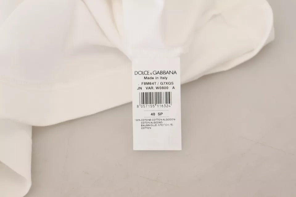 Top tipo jersey de manga corta con rayas blancas de Dolce &amp; Gabbana