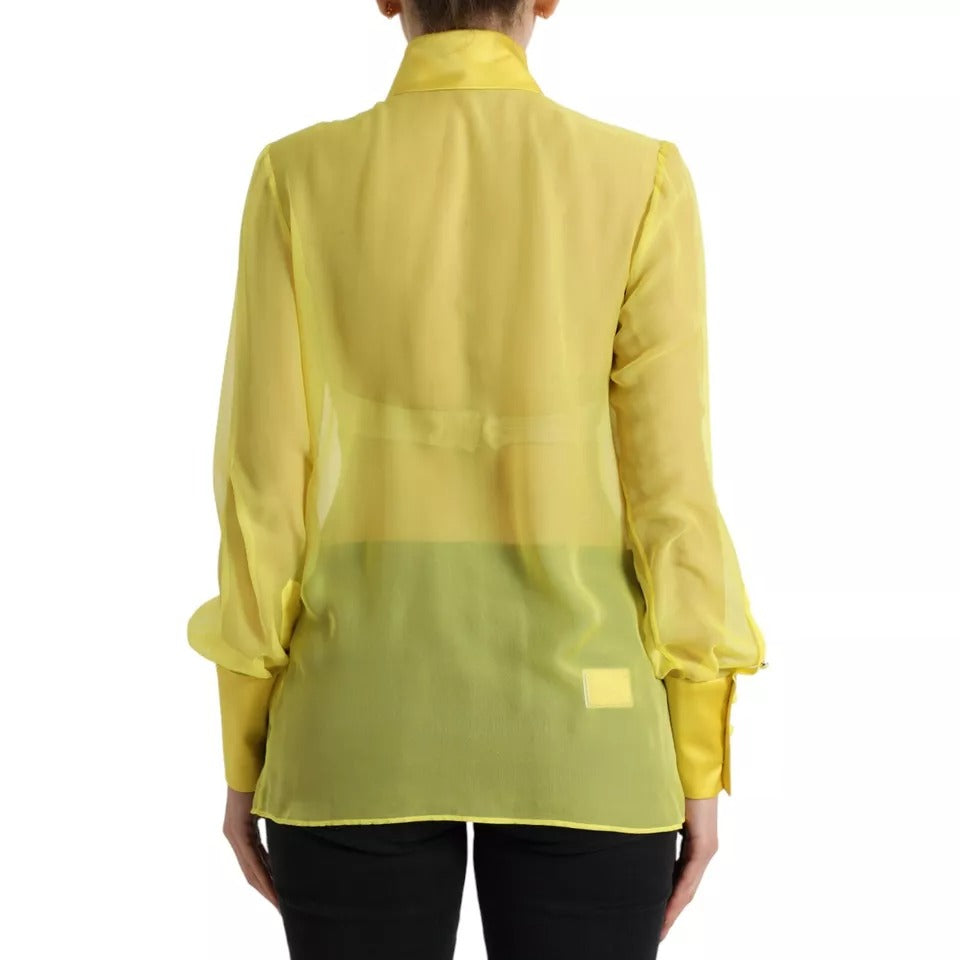 Blusa de manga larga con botones en amarillo de Dolce &amp; Gabbana