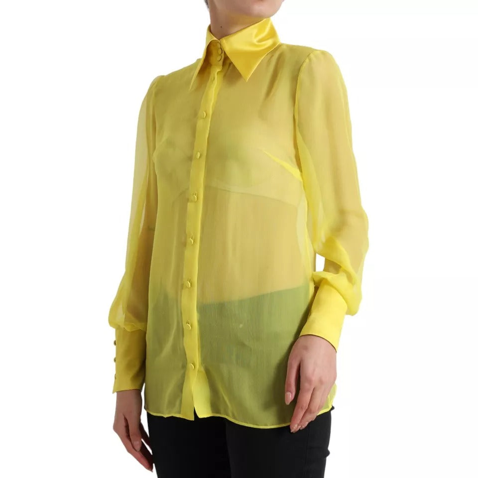 Blusa de manga larga con botones en amarillo de Dolce &amp; Gabbana