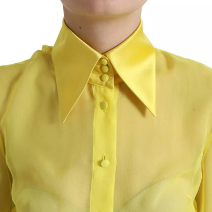 Blusa de manga larga con botones en amarillo de Dolce &amp; Gabbana