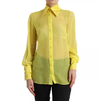 Blusa de manga larga con botones en amarillo de Dolce &amp; Gabbana