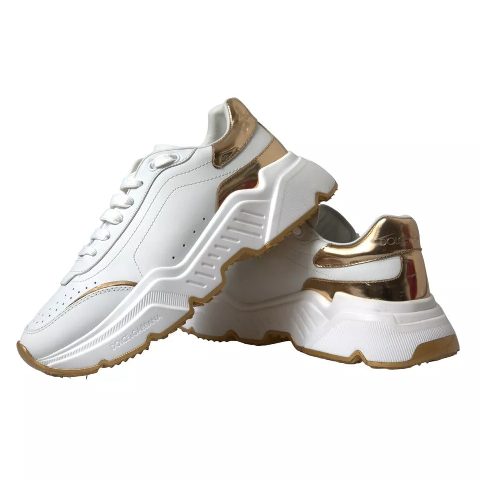 Zapatillas de deporte de piel de hombre Dolce &amp; Gabbana en oro blanco DAYMASTER Shoes