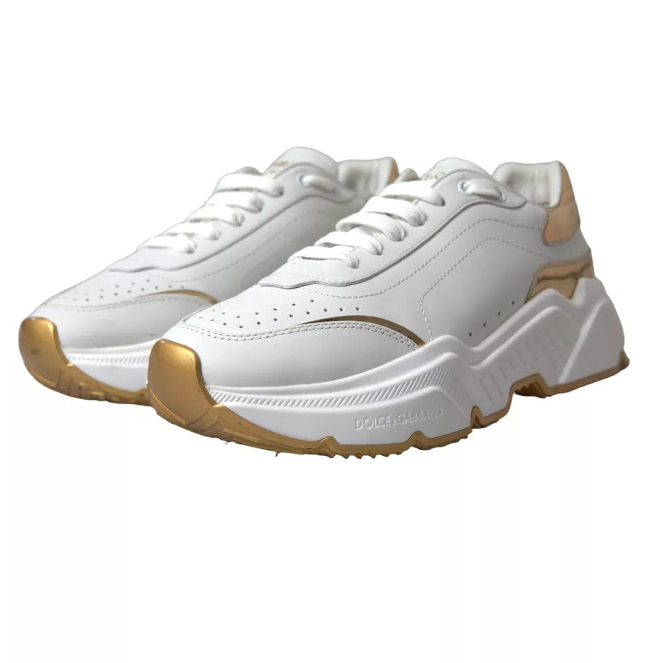 Zapatillas de deporte de piel de hombre Dolce &amp; Gabbana en oro blanco DAYMASTER Shoes