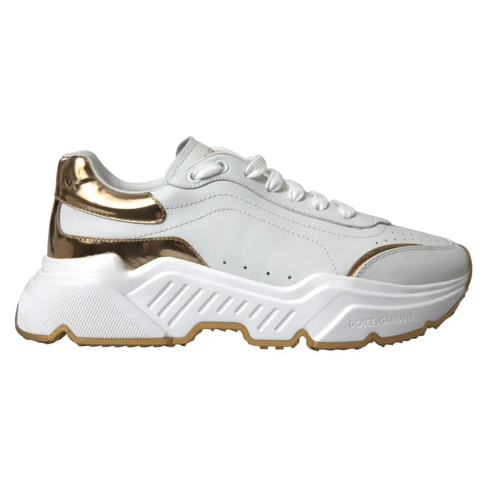 Zapatillas de deporte de piel de hombre Dolce &amp; Gabbana en oro blanco DAYMASTER Shoes