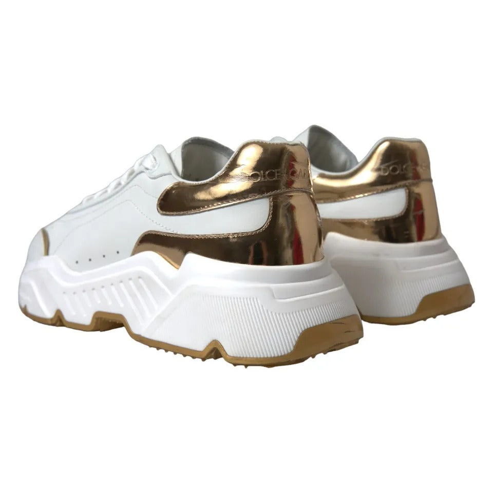 Zapatillas de deporte de piel de hombre Dolce &amp; Gabbana en oro blanco DAYMASTER Shoes