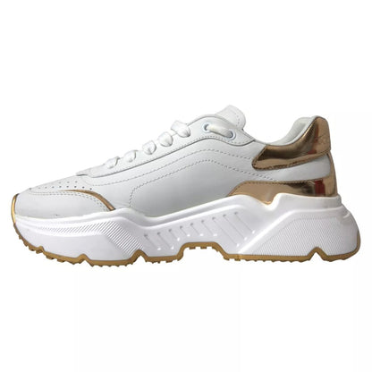 Zapatillas de deporte de piel de hombre Dolce &amp; Gabbana en oro blanco DAYMASTER Shoes