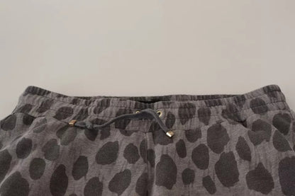 Pantalones deportivos con estampado de leopardo en gris de Dolce &amp; Gabbana