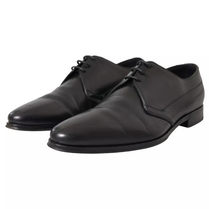 Zapatos de vestir formales Derby de cuero negro de Dolce &amp; Gabbana para hombre