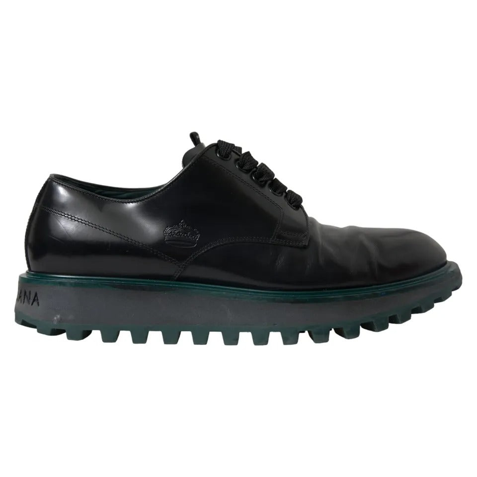 Dolce & Gabbana Black Leather Derby Formal Dress Shoes