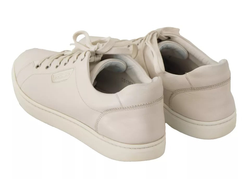 Zapatillas deportivas blancas informales de cuero con logotipo de Dolce &amp; Gabbana para hombre