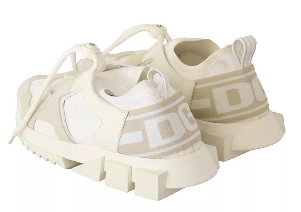 Zapatillas deportivas con cordones Sorrento de ante y tejido blanco de Dolce &amp; Gabbana