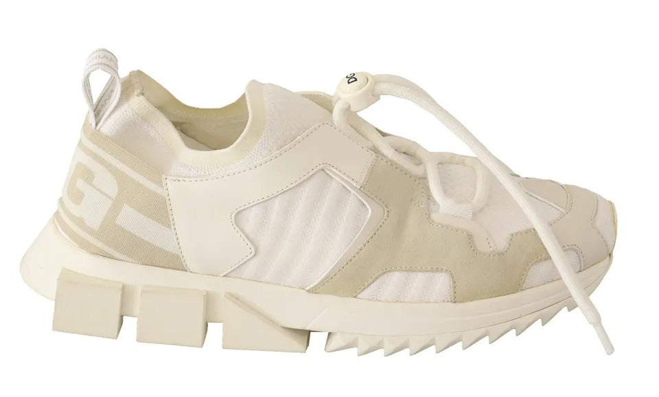 Zapatillas deportivas con cordones Sorrento de ante y tejido blanco de Dolce &amp; Gabbana