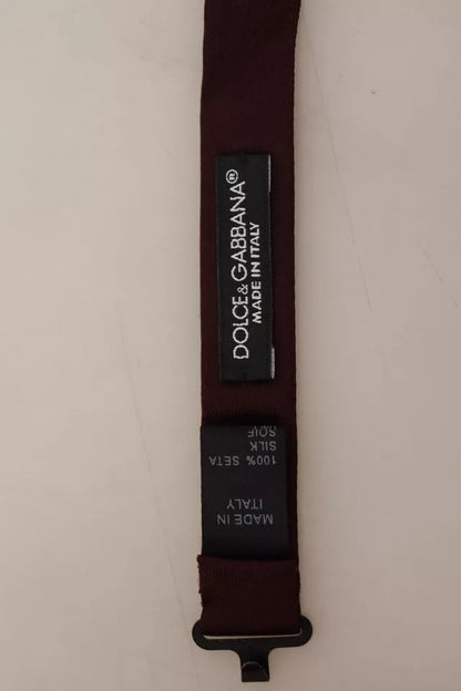 Dolce &amp; Gabbana Bordeaux Silk Justerbar Neck Herrfluga