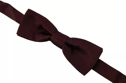 Dolce &amp; Gabbana Bordeaux Silk Justerbar Neck Herrfluga