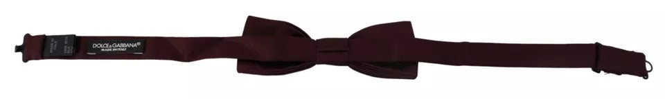 Dolce &amp; Gabbana Bordeaux Silk Justerbar Neck Herrfluga