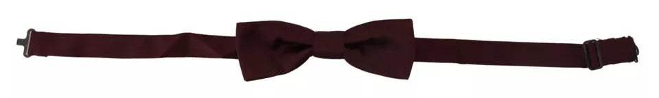 Dolce &amp; Gabbana Bordeaux Silk Justerbar Neck Herrfluga