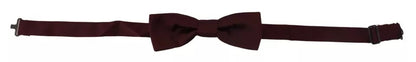 Dolce &amp; Gabbana Bordeaux Silk Justerbar Neck Herrfluga