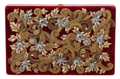 Bolso de mano de noche para fiesta con marco dorado y terciopelo rojo de Dolce &amp; Gabbana