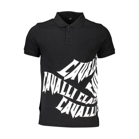 Polo de algodón negro para hombre Cavalli Class