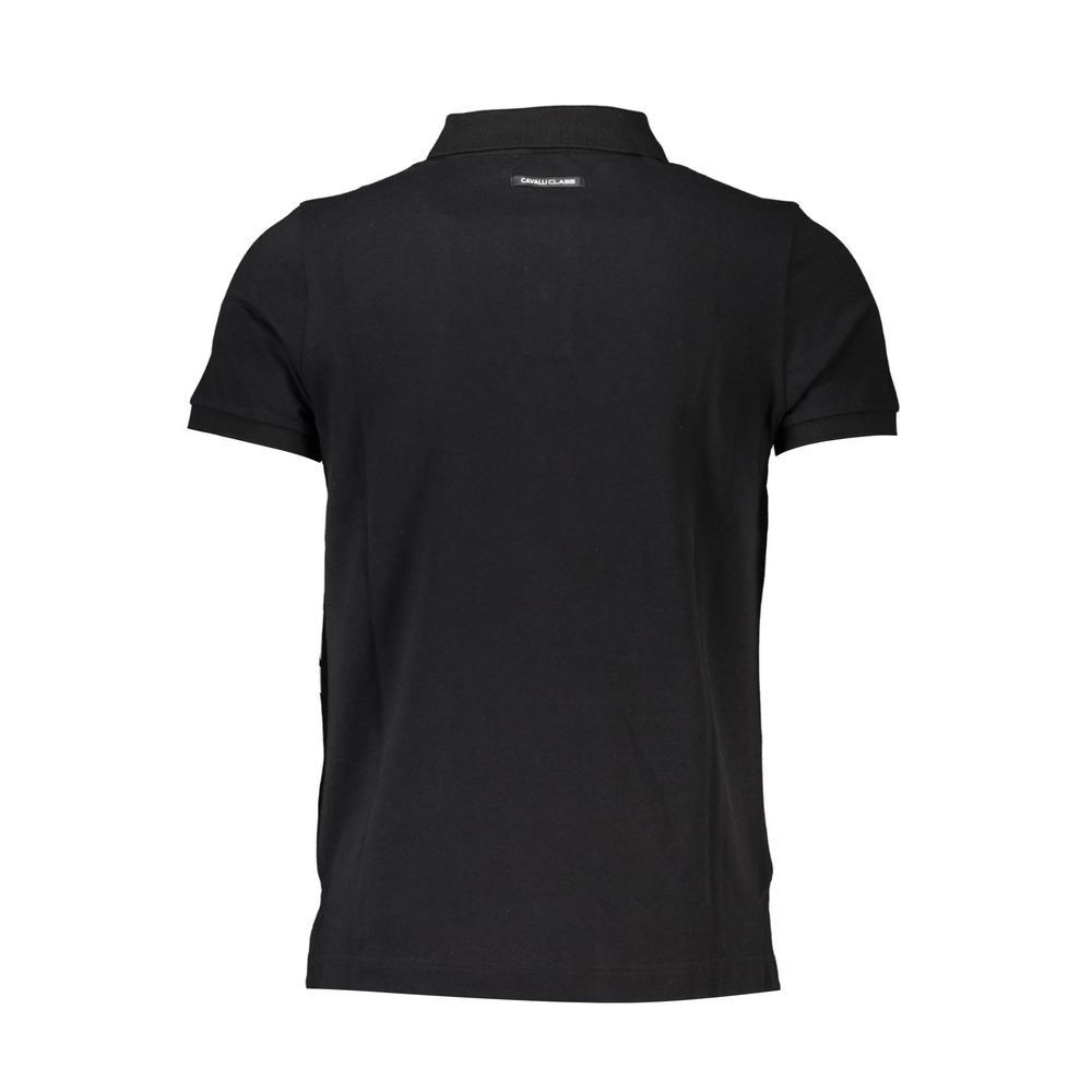 Cavalli Class Black Cotton Pikétröja för män