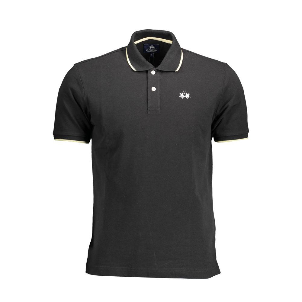 Polo de algodón negro para hombre La Martina