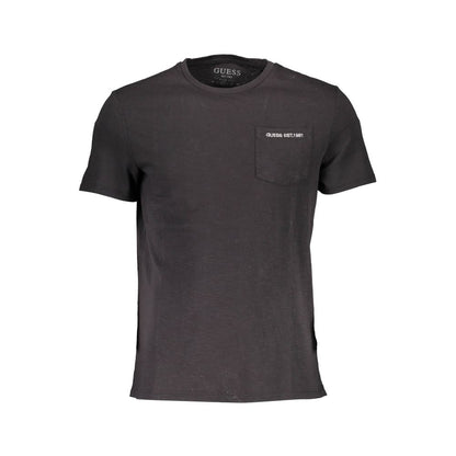 Camiseta de algodón negra para hombre Guess Jeans