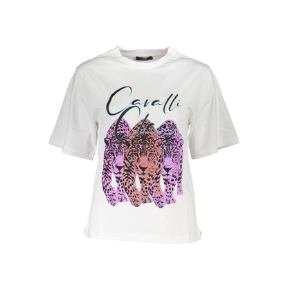 Cavalli Klass vit bomull T-shirt för kvinnor