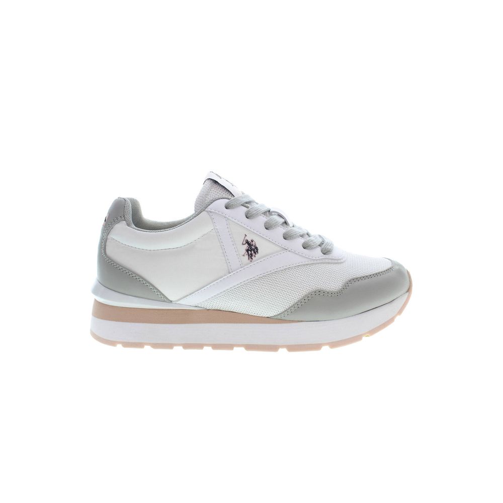 U.S. POLO ASSN. White Polyester Women Sneaker