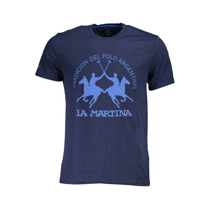 Camiseta de algodón azul para hombre La Martina