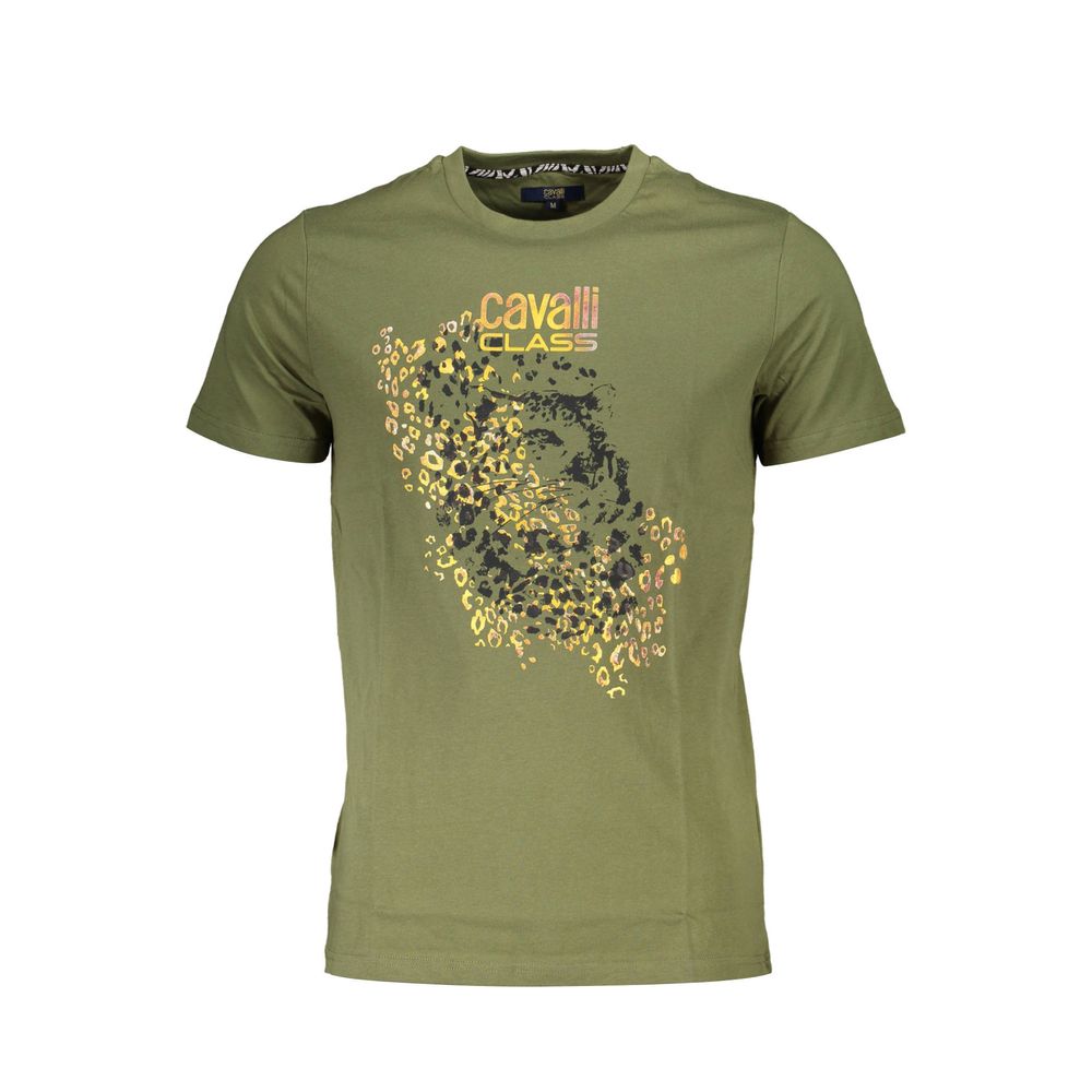 Camiseta de algodón verde Cavalli Class