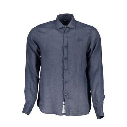 Camisa Hombre La Martina Lino Azul