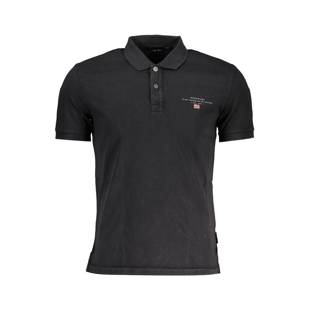 Polo de algodón negro para hombre de Napapijri